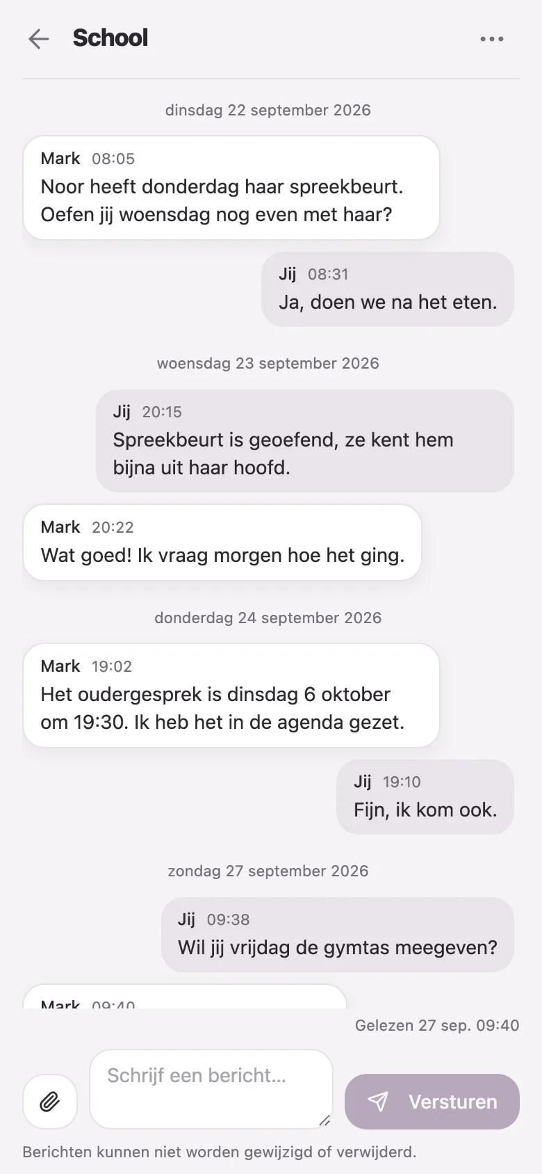 Een gesprek in Overleg over het onderwerp School